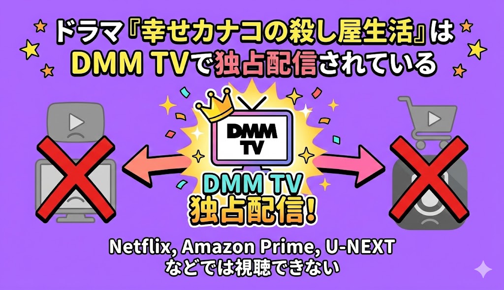 ドラマ『幸せカナコの殺し屋生活』はDMM TVで独占配信されている