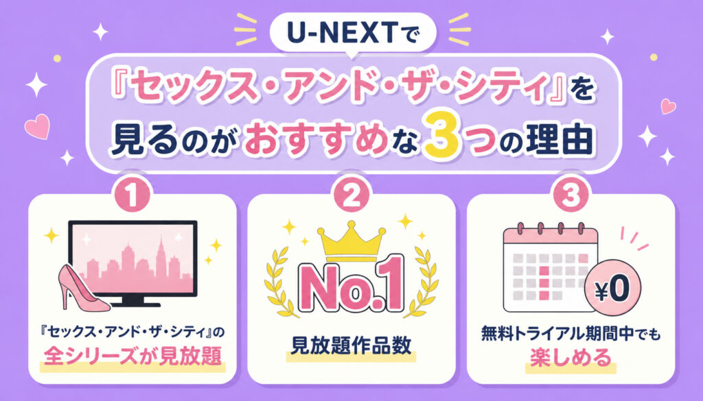 U-NEXTで『セックス・アンド・ザ・シティ』を見るのがおすすめな3つの理由