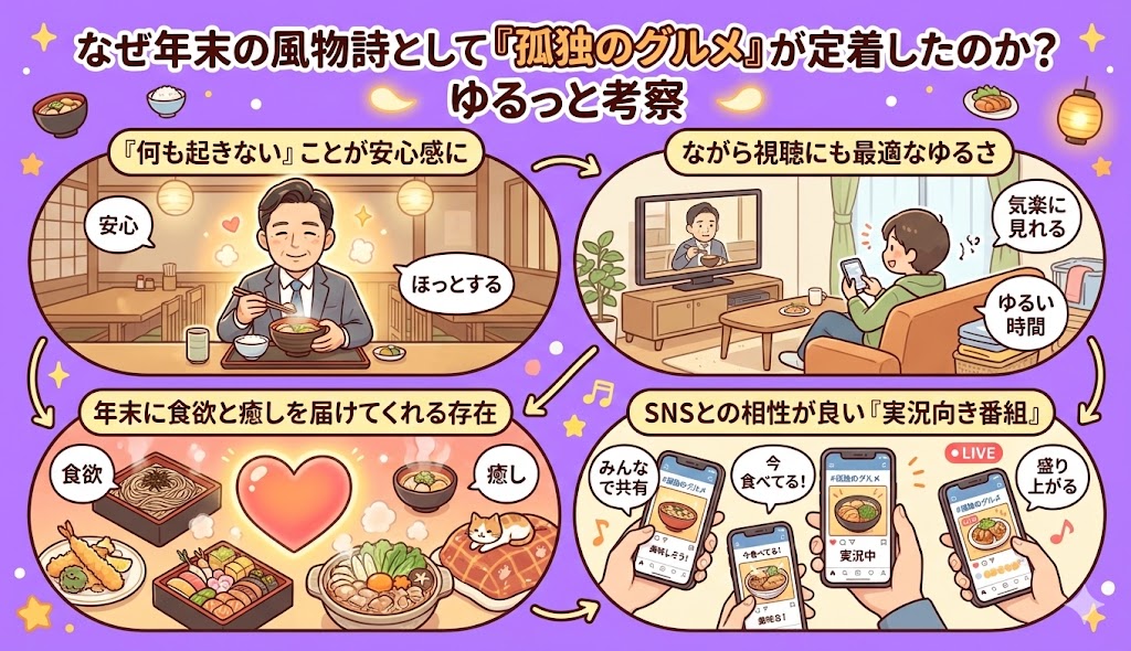 なぜ年末の風物詩として『孤独のグルメ』が定着したのか？ゆるっと考察