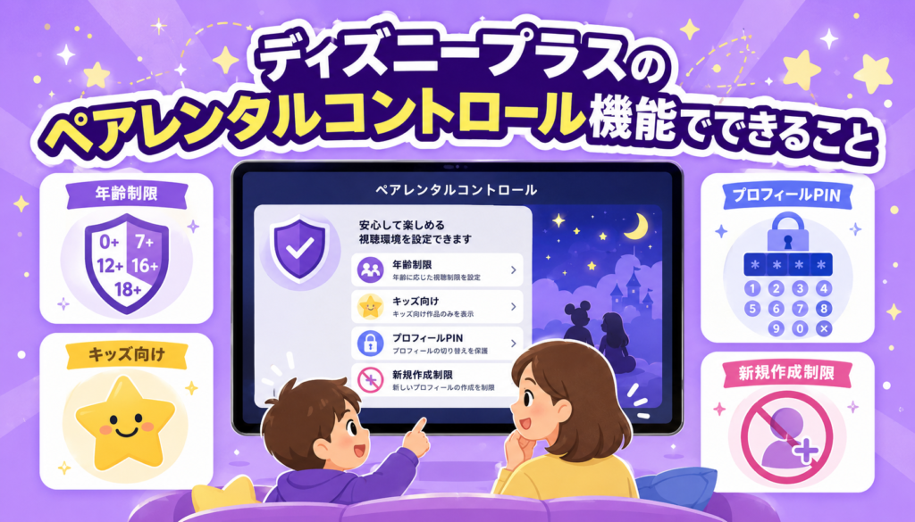 ディズニープラスのペアレンタルコントロール機能でできること