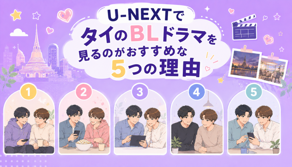 U-NEXTでタイのBLドラマを見るのがおすすめな5つの理由
