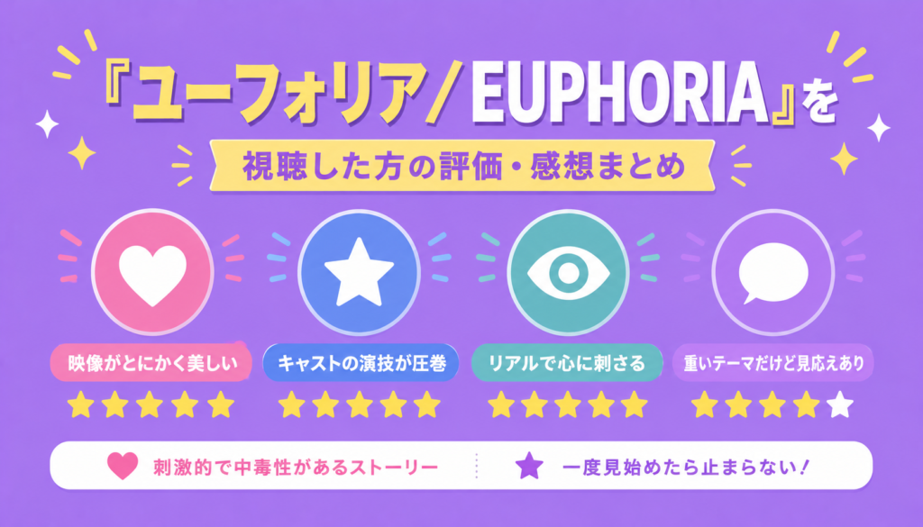 『ユーフォリア／EUPHORIA』を視聴した方の評価・感想まとめ