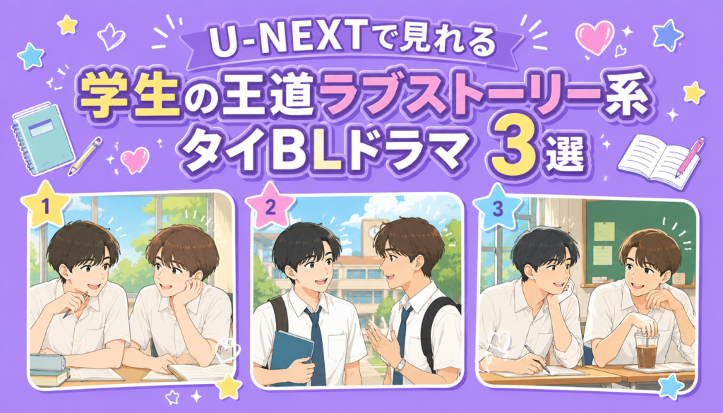 U-NEXTで見れる学生の王道ラブストーリー系タイBLドラマ3選