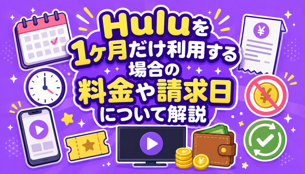 Huluを1ヶ月だけ利用する場合の料金や請求日について解説