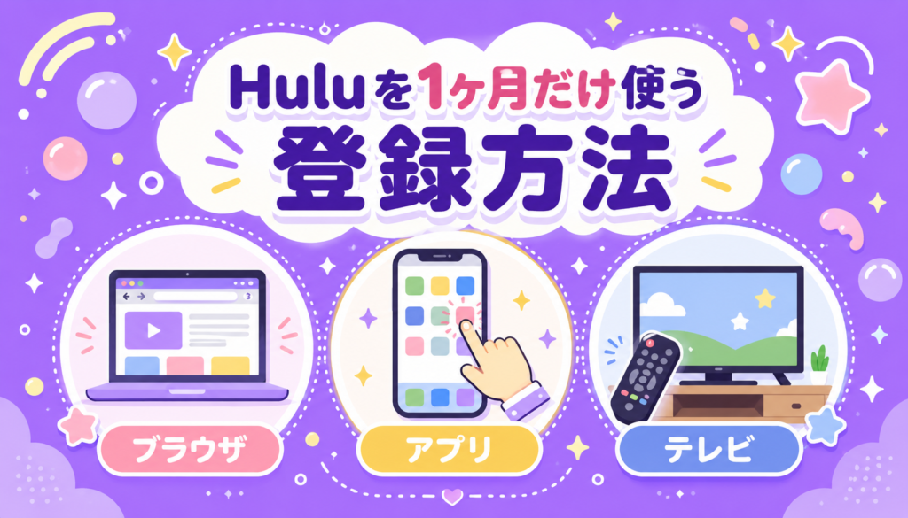 Huluを1ヶ月だけ使う場合の登録方法を紹介
