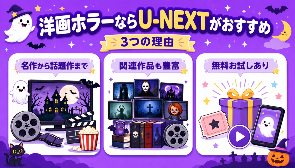 洋画のホラー映画を見るならU-NEXTがおすすめな3つの理由