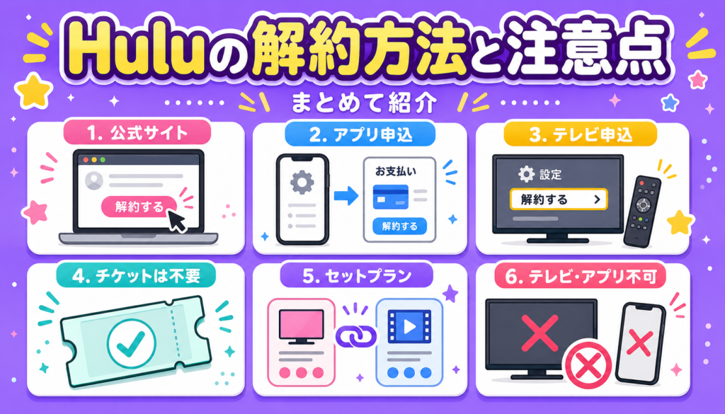 Huluの解約方法と注意点をまとめて紹介
