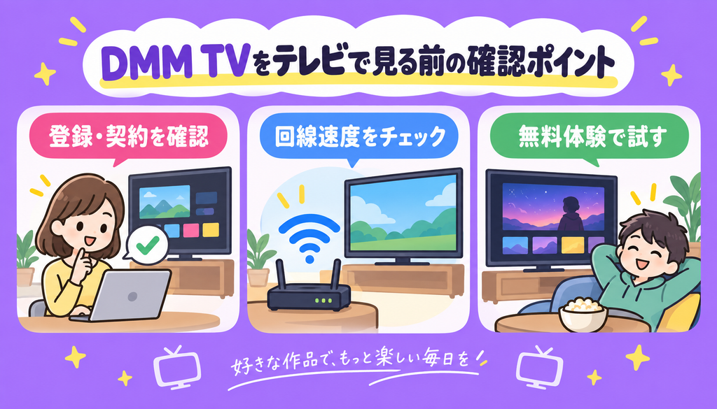 DMM TVをテレビで見る前に確認しておきたいポイント