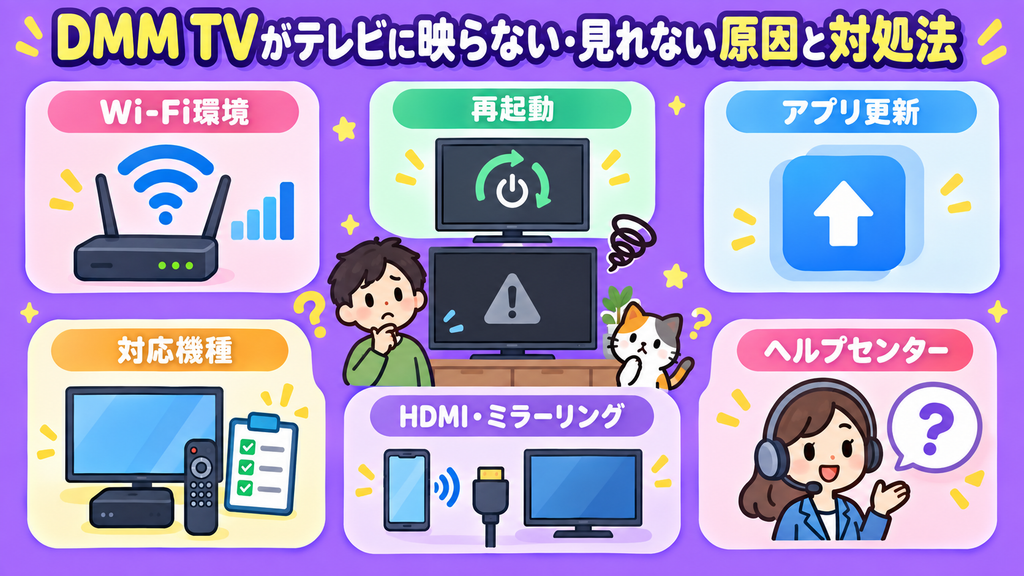DMM TVがテレビに映らない・見れない原因と対処法