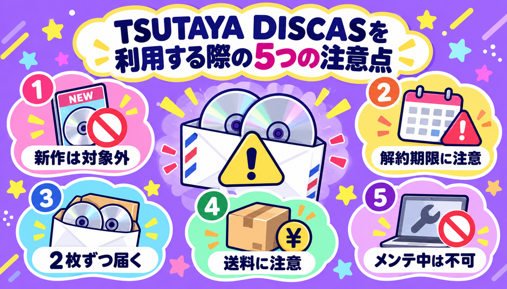 TSUTAYA DISCASを利用する際の5つの注意点