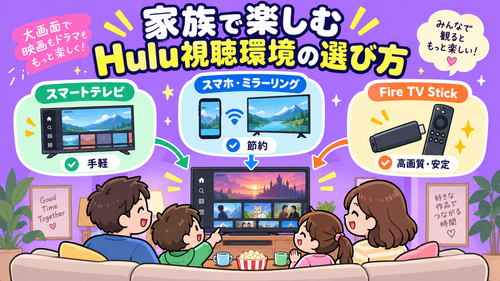 家族と大画面で楽しむのに最適なHuluの視聴環境の選び方