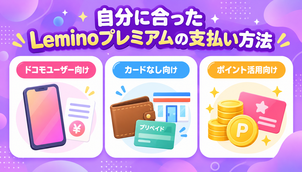 自分に合ったLeminoプレミアムの支払い方法の選び方
