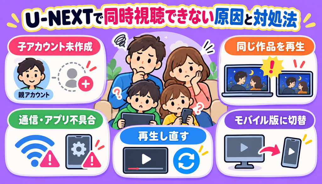 U-NEXTで同時視聴できない原因と対処法を紹介